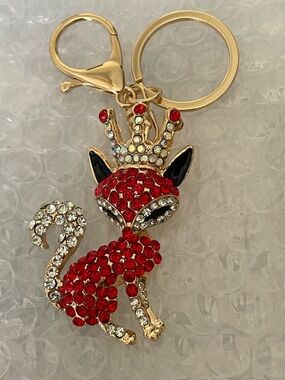 Red Crystal Fox Keychain